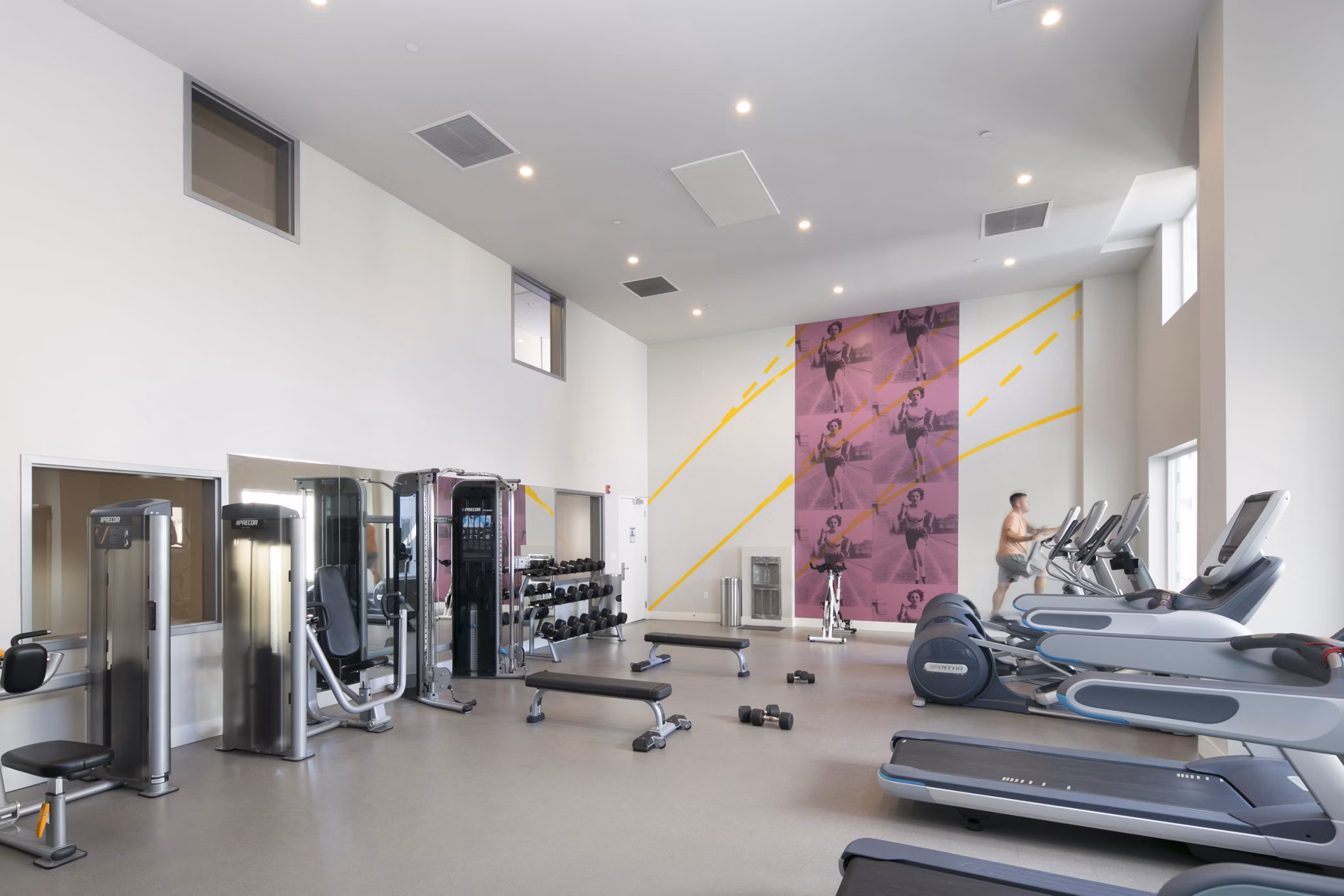 State-of-the-art fitness center with modern equipment at Foundry Commons Apartments, perfect for active lifestyles and wellness enthusiasts