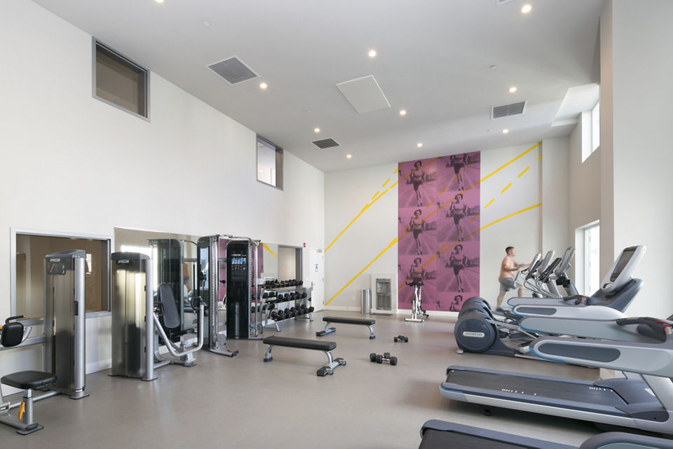 State-of-the-art fitness center with modern equipment at Foundry Commons Apartments, perfect for active lifestyles and wellness enthusiasts