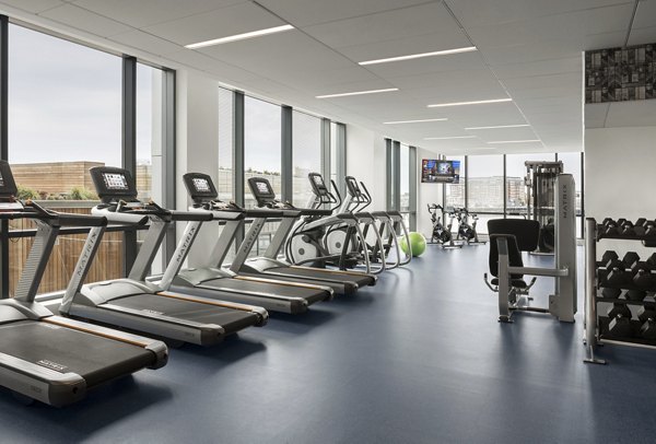 fitness center at The Eddy Apartments