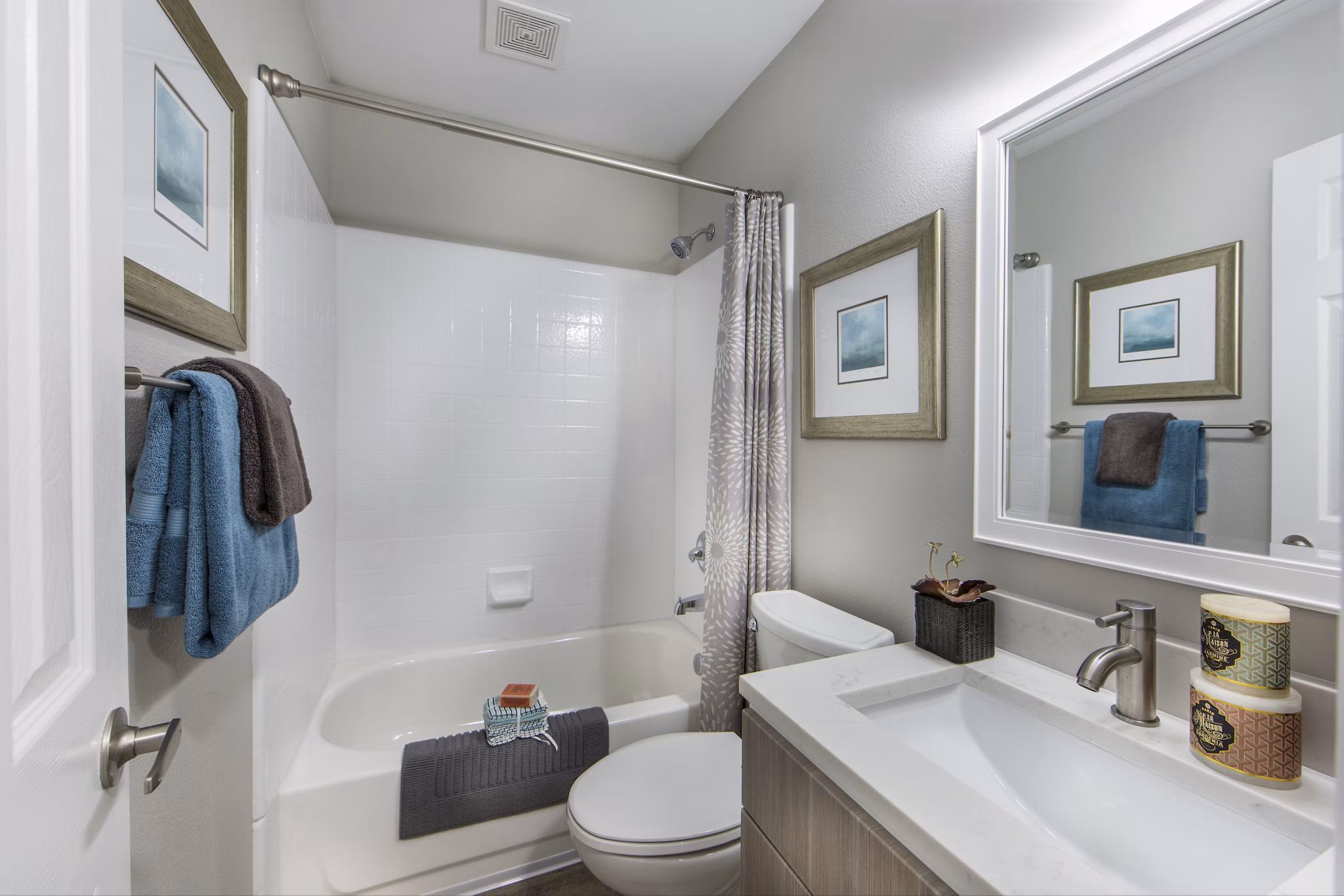 Spacious bathroom with modern fixtures at Avana Rancho Palos Verdes Apartments