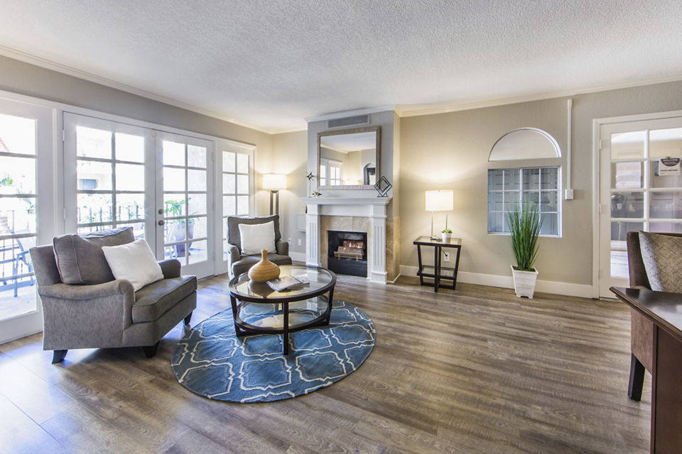 Clubhouse featuring elegant design and modern amenities at Avana Rancho Palos Verdes Apartments