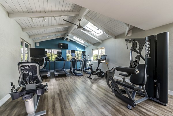 Modern fitness center featuring state-of-the-art equipment at Avana Rancho Palos Verdes Apartments