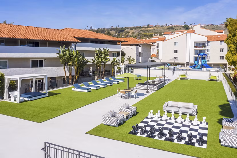 Recreational area with lush greenery at Avana Rancho Palos Verdes Apartments