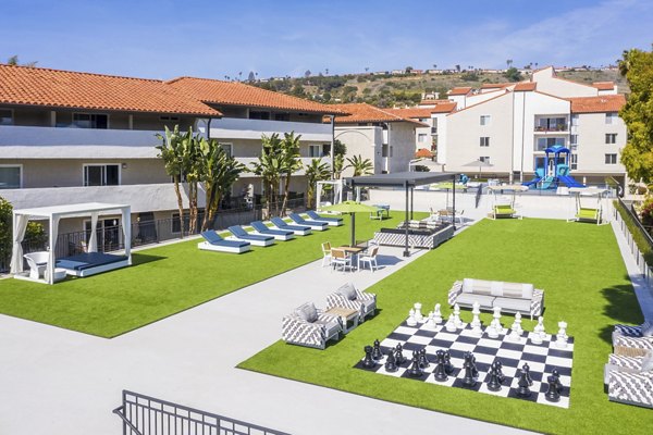Recreational area with lush greenery at Avana Rancho Palos Verdes Apartments