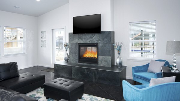 Clubhouse with modern furnishings at Villas at Tullamore Apartments