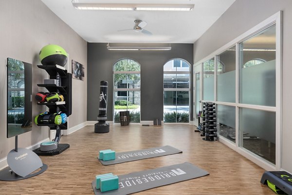 Modern fitness center with state-of-the-art equipment at Bridgeside at Patriots Point Apartments