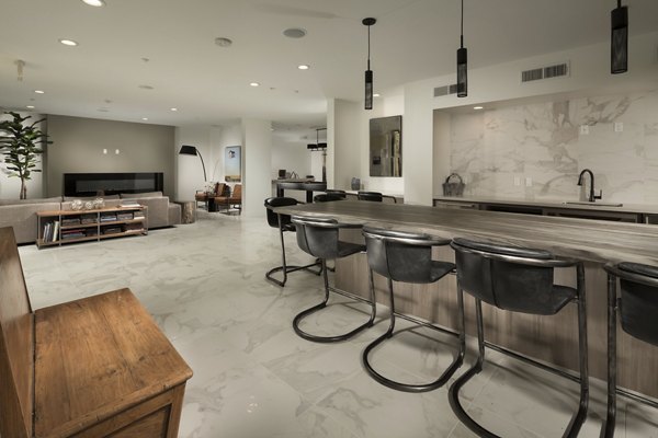 Clubhouse at Luxe Pasadena Apartments: Elegant gathering space with modern design, located in the heart of Pasadena