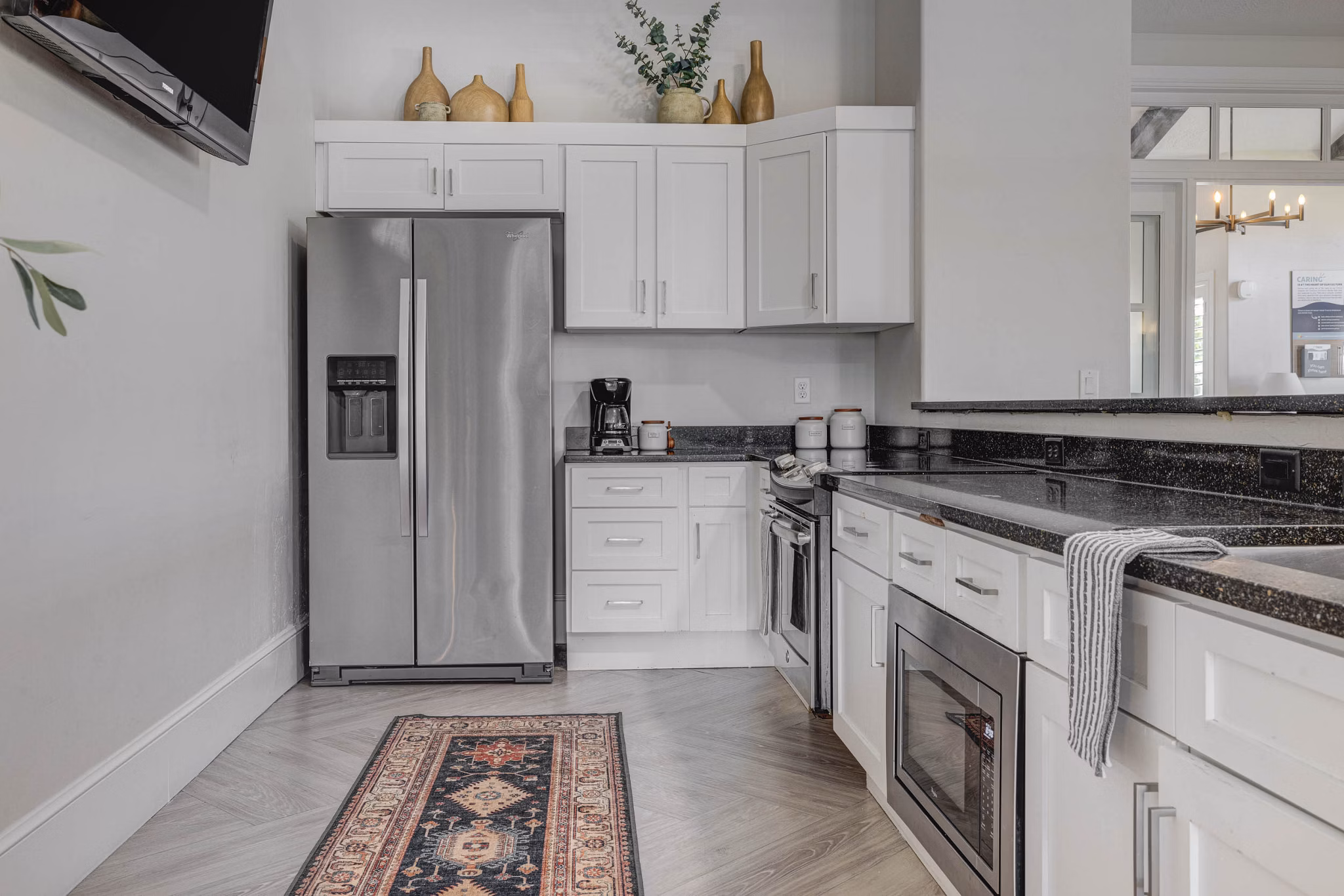 Clubhouse featuring modern furnishings at Copperwood Apartments with community lounge area