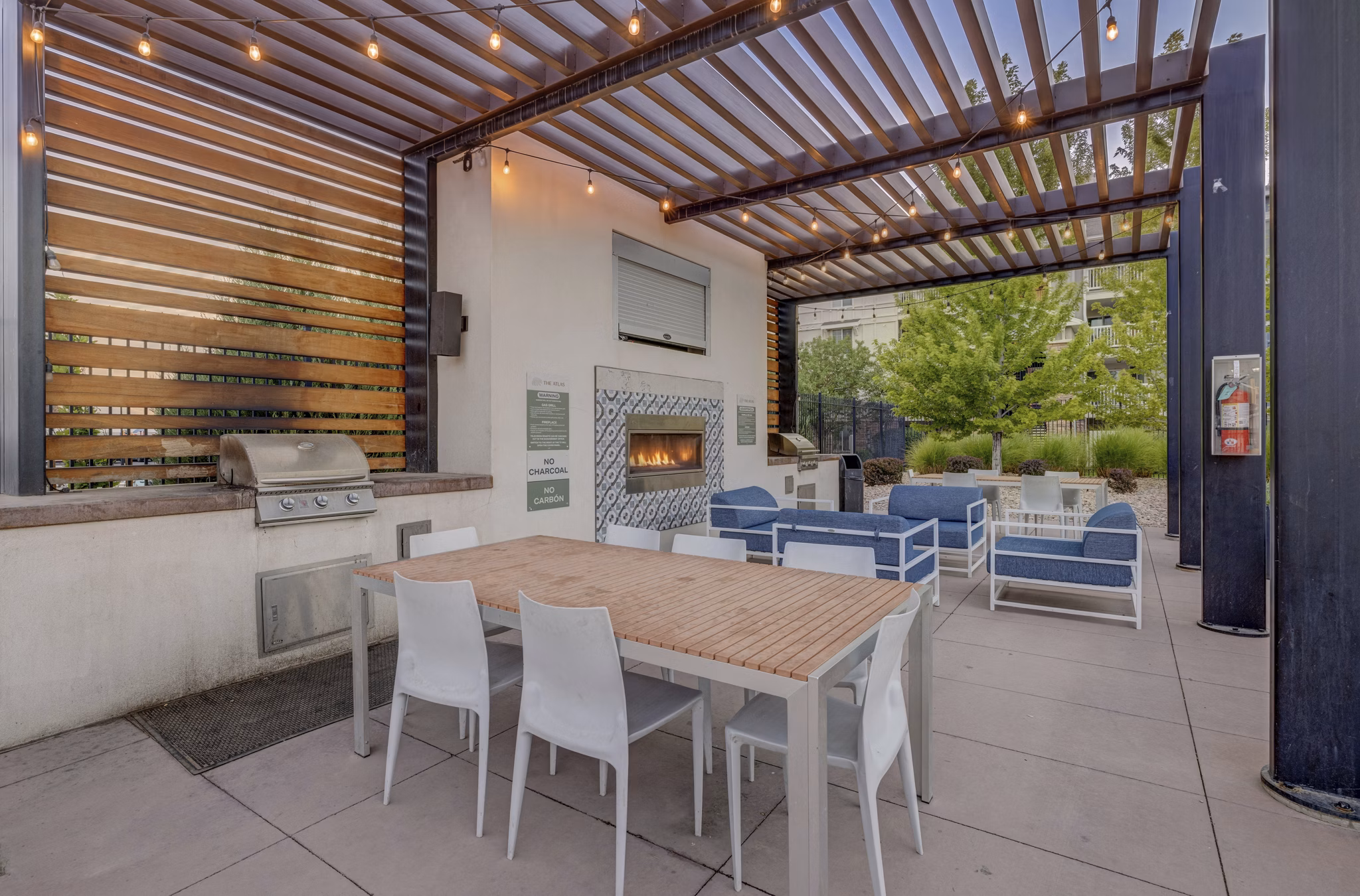 fire pit at The Atlas Apartments