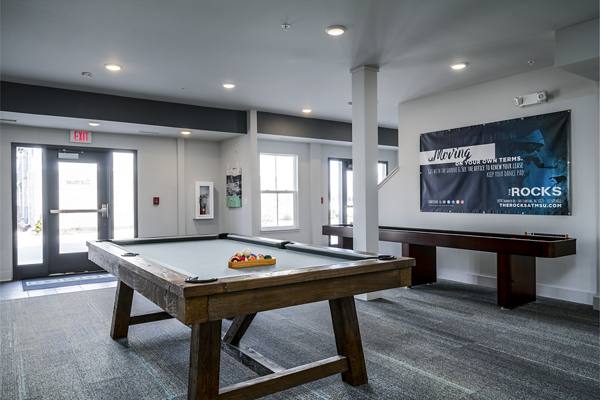 game room at The Rocks Apartments