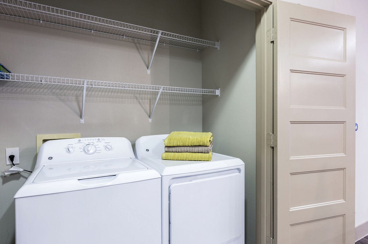 Laundry room at Platform Apartments