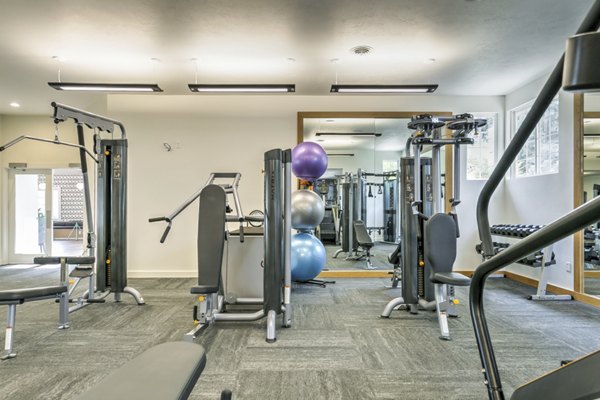 fitness center at Rosewood Apartments