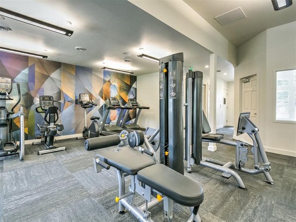 fitness center at Rosewood Apartments