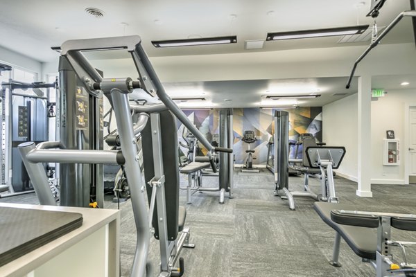 fitness center at Rosewood Apartments