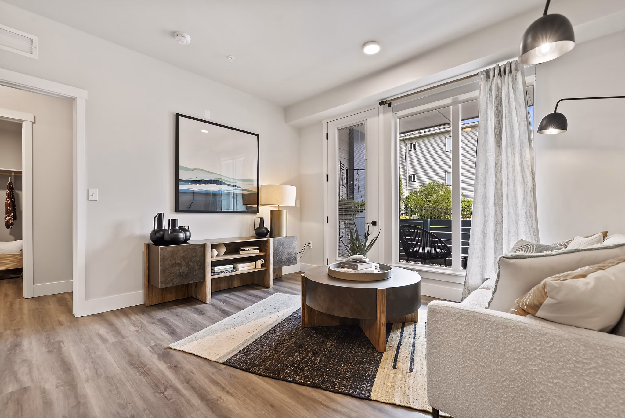 living room at River Pointe Apartments