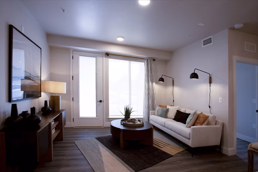 living room at River Pointe Apartments