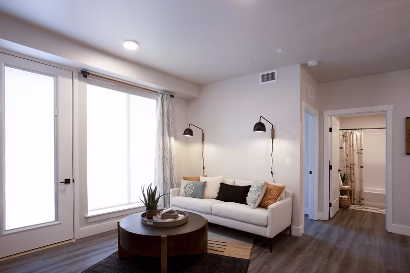 living room at River Pointe Apartments