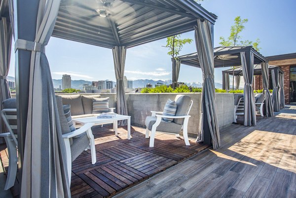 Private balcony with city views at 4th West Apartments