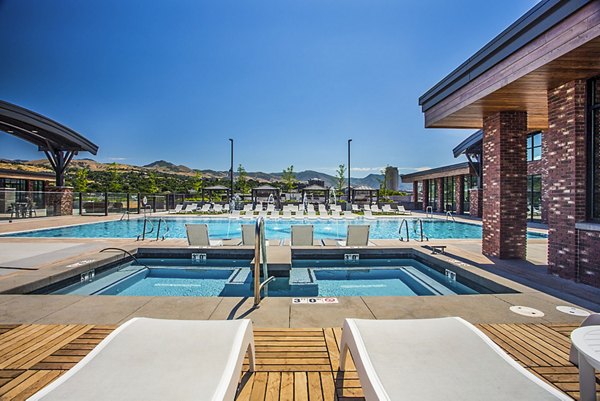 Resort-style pool at 4th West Apartments offers luxury relaxation in downtown Seattle