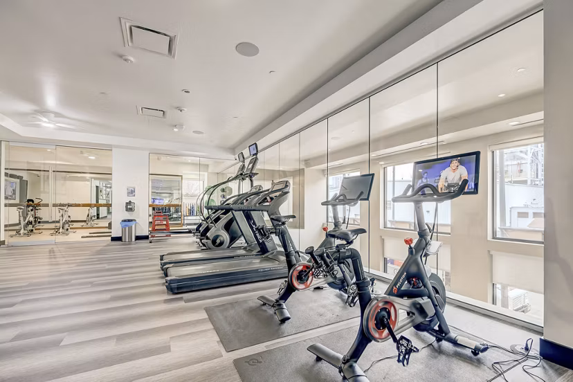 State-of-the-art fitness center with modern equipment at Alara Union Station Apartments