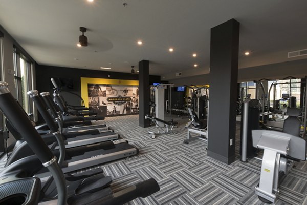 State-of-the-art fitness center at Anderson Flats Apartments offering modern exercise equipment and spacious workout areas