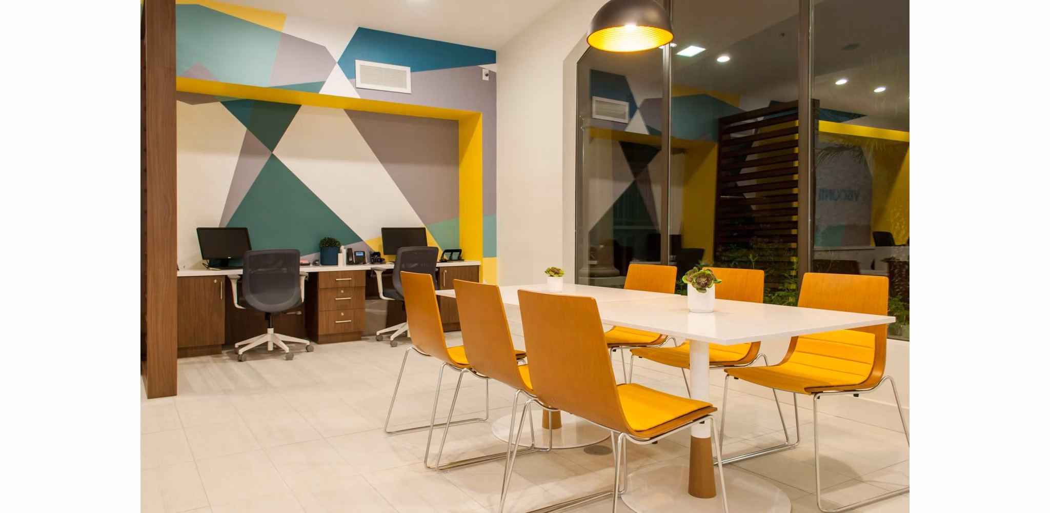 Meeting room featuring modern design and ample seating at The Glen at Old Town Apartments