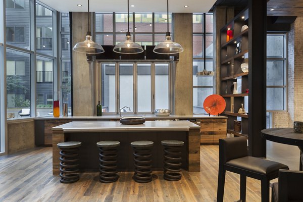 Clubhouse featuring modern design and vibrant communal spaces at Anthology Apartments