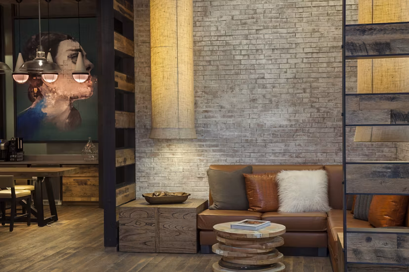 Modern clubhouse featuring contemporary design elements at Anthology Apartments, perfect for social gatherings and relaxation