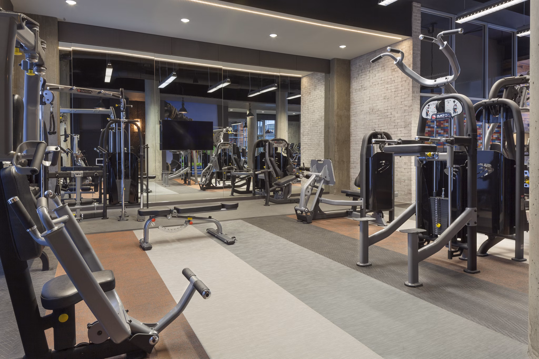 Fitness center with state-of-the-art equipment at Anthology Apartments