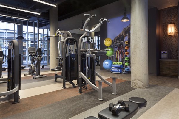 Modern fitness center featuring state-of-the-art equipment at Anthology Apartments