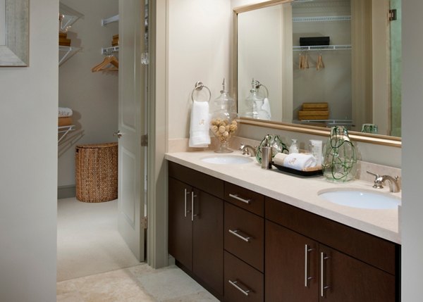 Modern bathroom with sleek fixtures and spacious layout in Ashton San Francisco Apartments