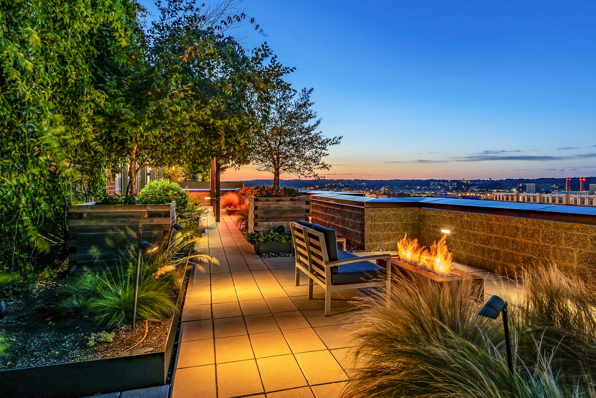 fire pit/patio at ORE 82 Apartments