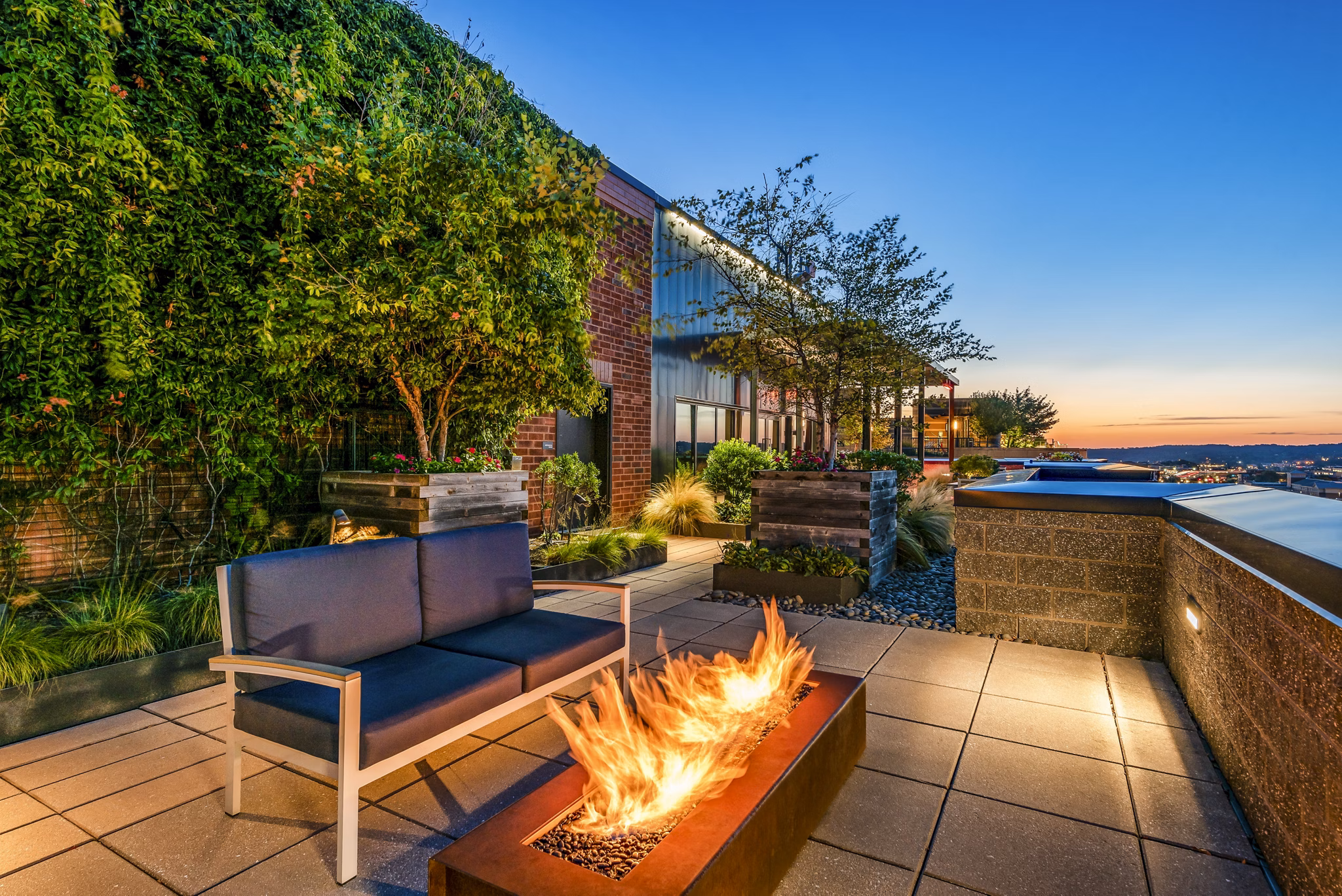 fire pit/patio at ORE 82 Apartments