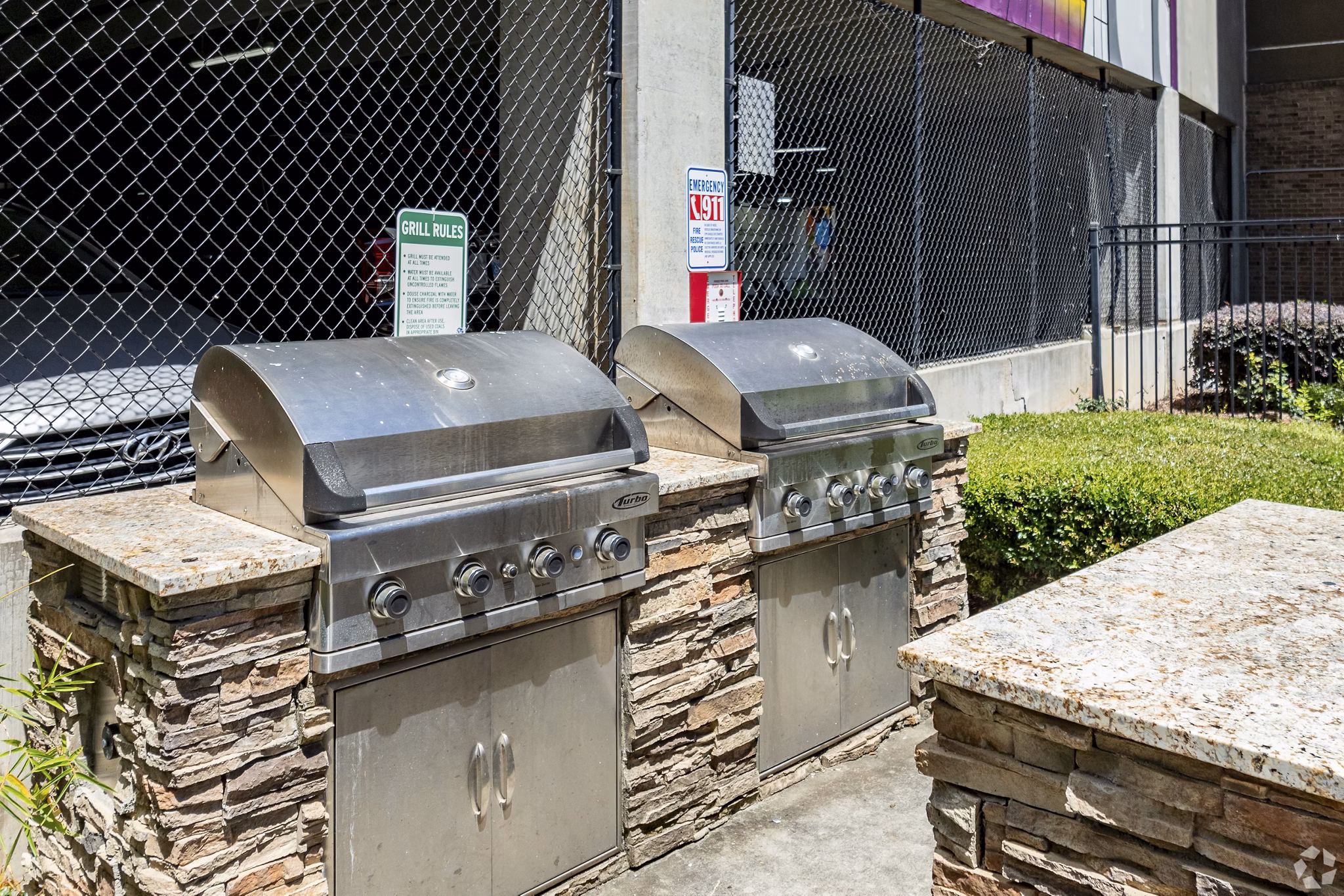 grill area at Pencil Factory Flats Apartments