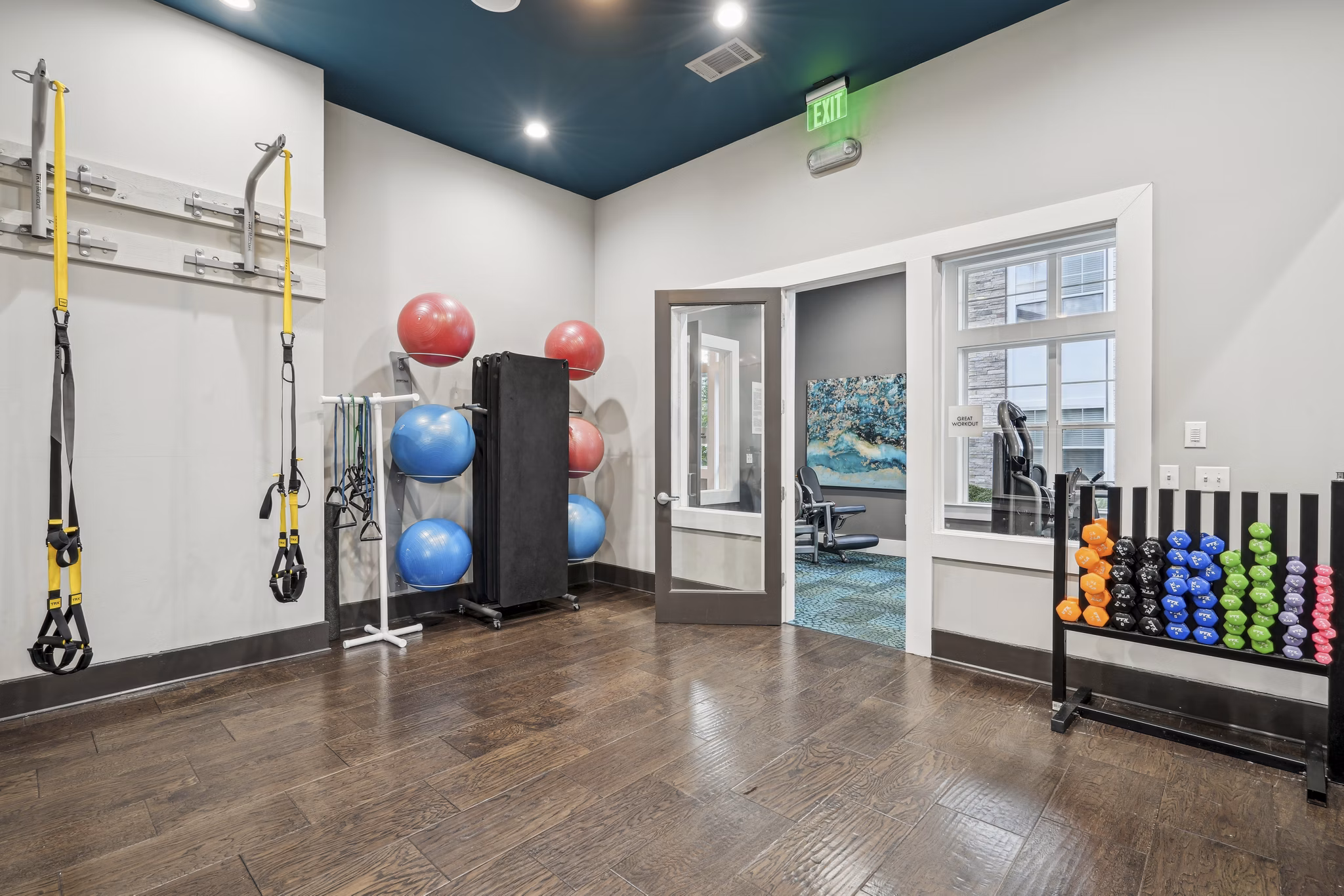 fitness center at Solero at Plantation Apartments