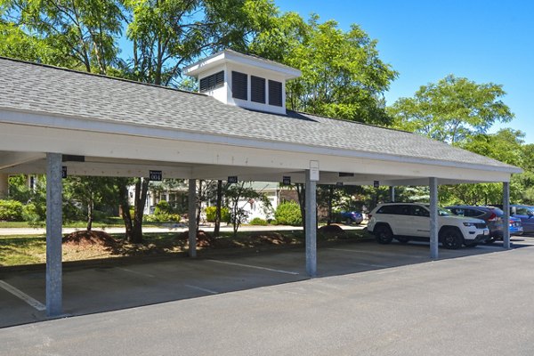 Secure resident parking garage at Lux at Stoughton Apartments with ample space and lighting