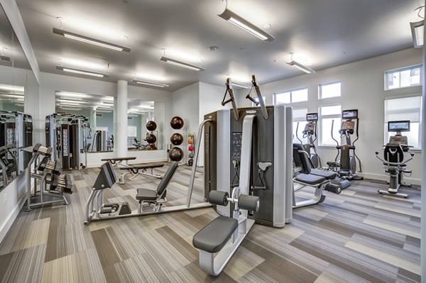 fitness center at Quimby at Bay Meadows Apartments