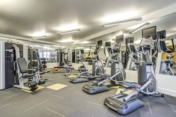 fitness center at The Russell Apartments