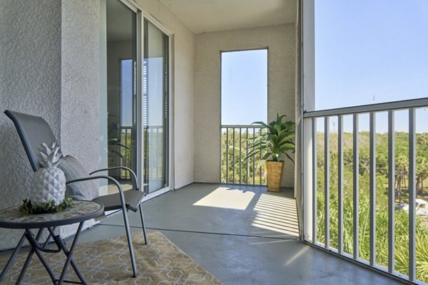 Arietta Apartments: Stylish balcony with city views for luxury living