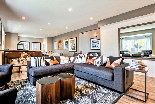 Modern clubhouse featuring stylish seating and entertainment areas at Avana Stoneridge Apartments, a luxurious living community