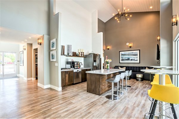 Clubhouse featuring modern design and cozy seating at Avana Stoneridge Apartments