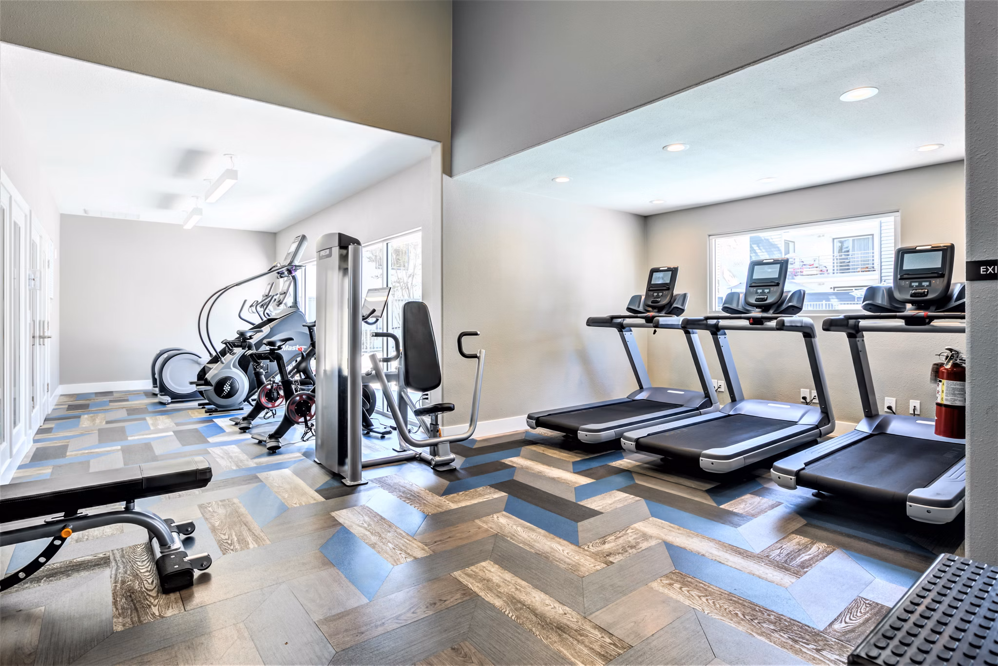 State-of-the-art fitness center at Avana Stoneridge Apartments with modern equipment for a comprehensive workout experience