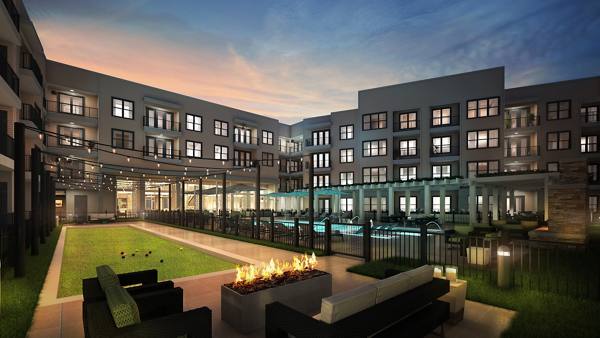 exterior rendering at Overture Mueller Apartments
