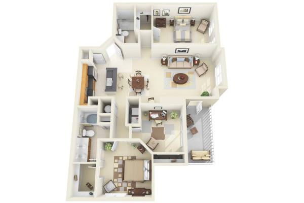 C3 Floor plan at Windsor at Tryon Village Apartments