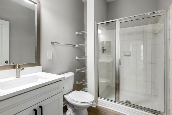 Modern bathroom with sleek fixtures at Windsor at Tryon Village Apartments