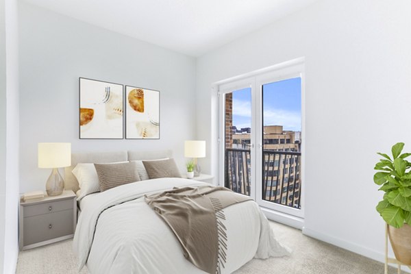 Elegant bedroom with modern decor at Dianne Apartments