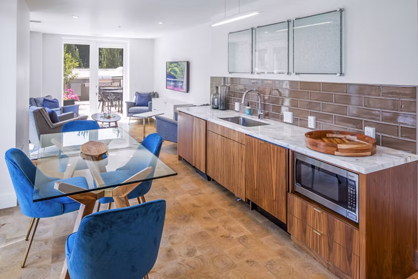 Luxe clubhouse with modern decor at Dianne Apartments, perfect for gatherings and relaxation