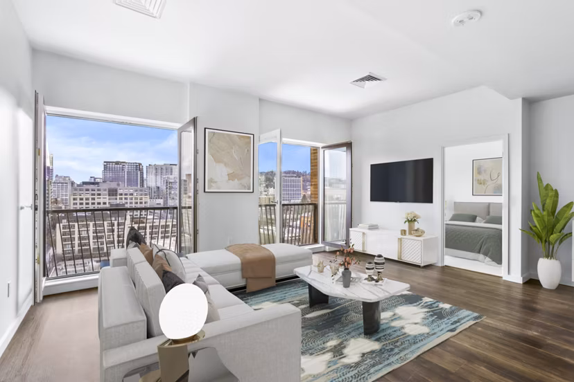 Modern living room with stylish decor in Dianne Apartments