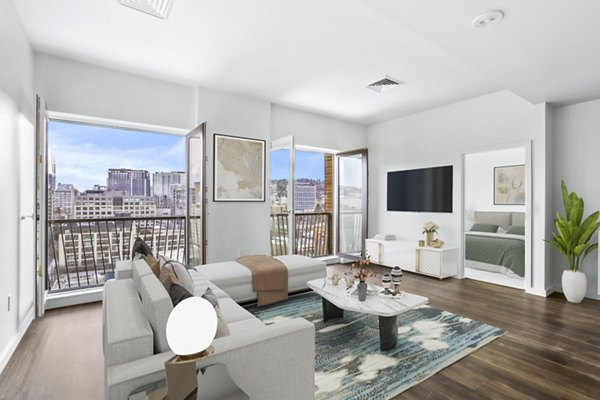 Modern living room with stylish decor in Dianne Apartments
