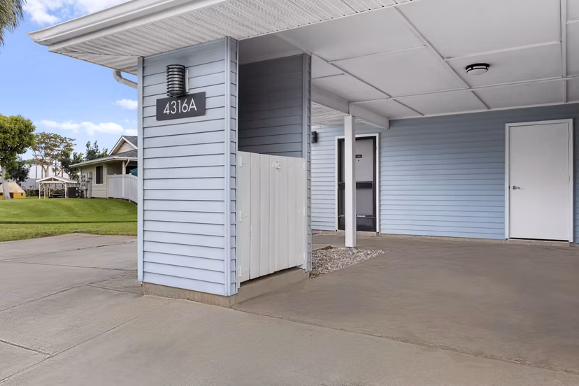 Covered parking area at Kalaeloa Rental Homes offering convenient and secure parking facilities for residents in a tranquil neighborhood